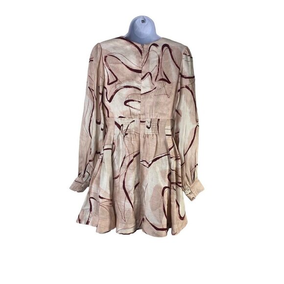 Aje Amelia Plunge‎ Blouson-Sleeve Mini Dress Size 10 - Picture 4 of 9